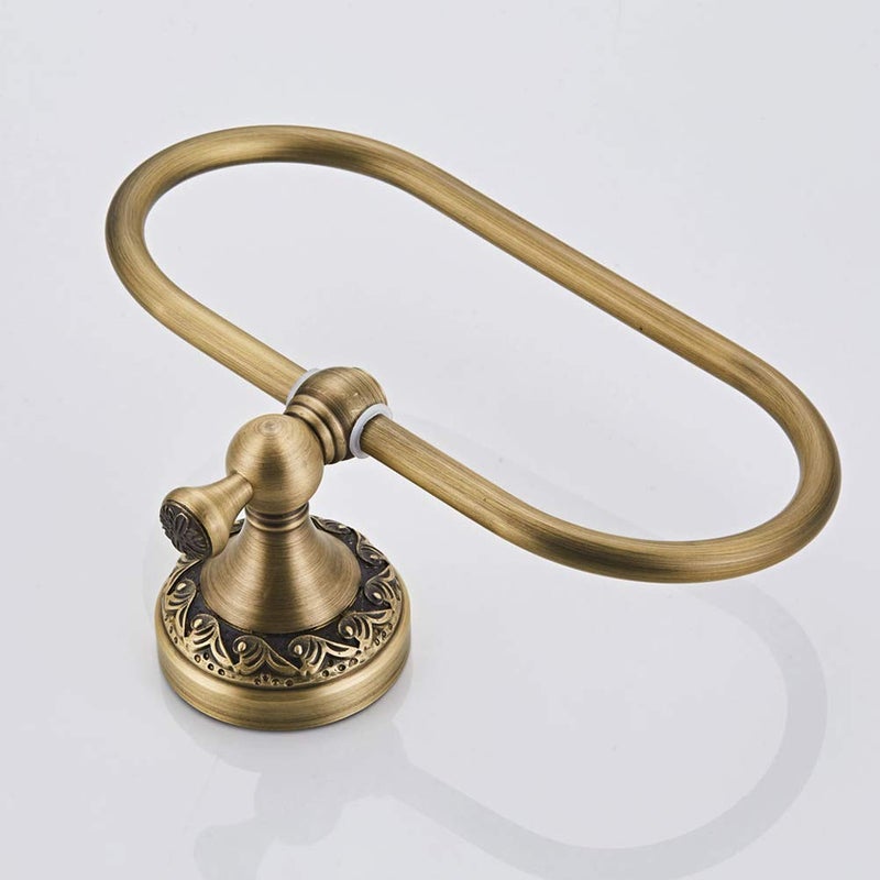 Aothpher Brass Towel Ring Oval Contemporary Bathroom Hand Towel Holder Wall Mounted,Antique Brass Finish - Image 5